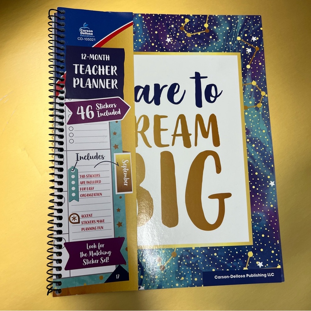 Galaxy 12 Month Teacher Planner Notebook
Stickers Included